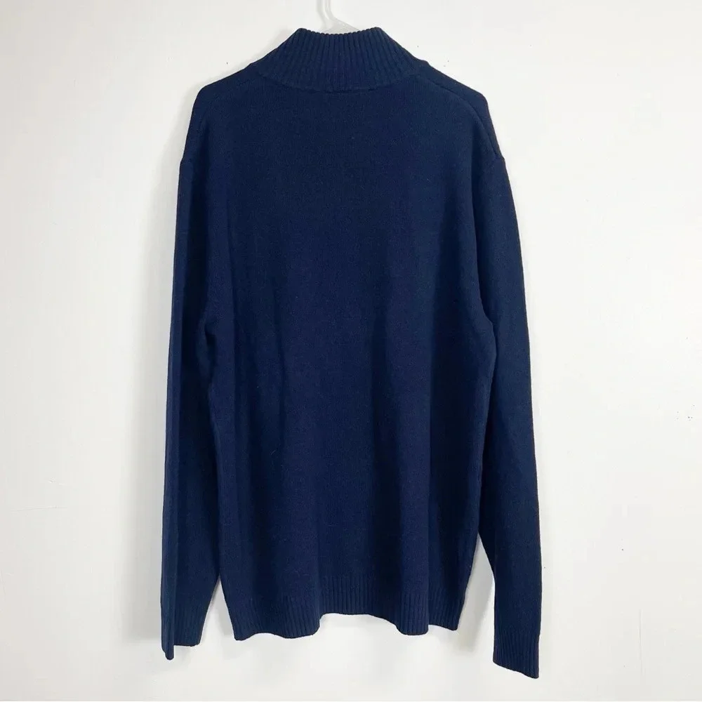 NEW Rodd & Gunn Wool Sweater Mens 2XL Navy Blue Pullover Quarter Zip NWOT